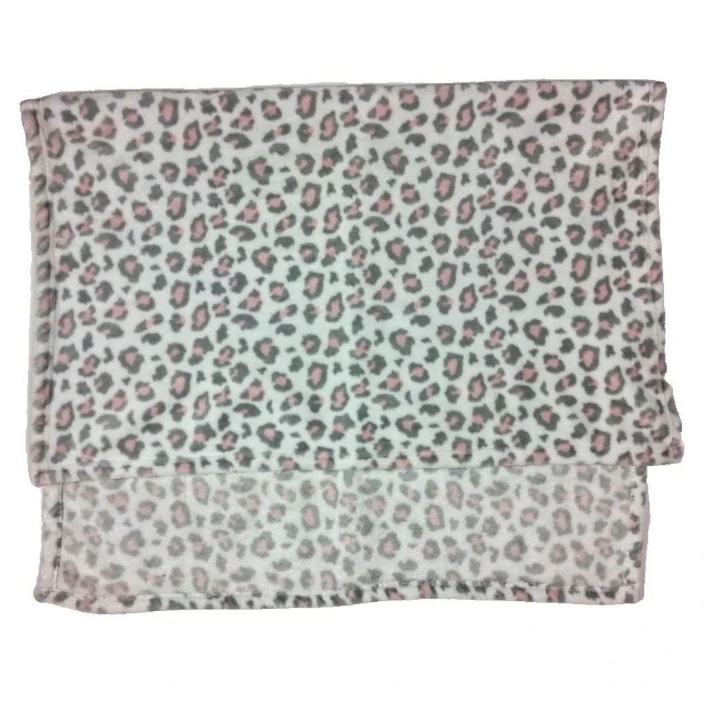 Duck Goose White Gray Pink Leopard Cheetah Print Baby Blanket Soft Fleece Lovey